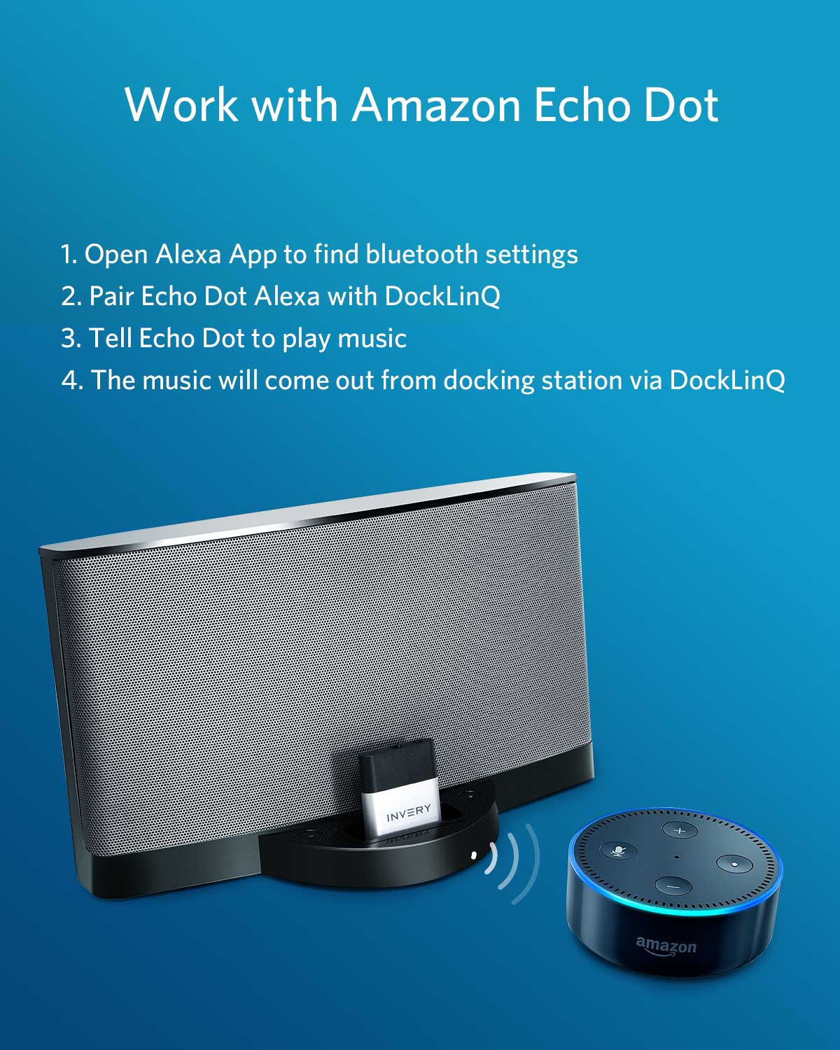 thumbnail image 2 of Bluetooth Music Receiver For Bose SoundDock Series 2 – Black, Works With IPhone & IPad 2 of 6